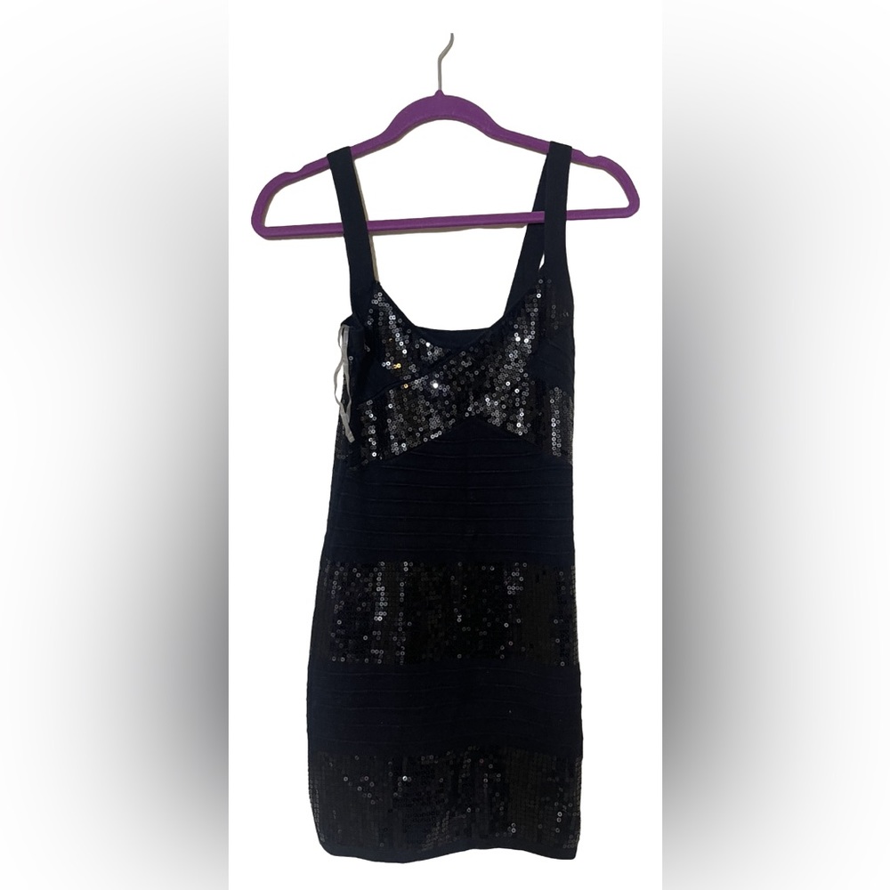 Black sequins mini dress